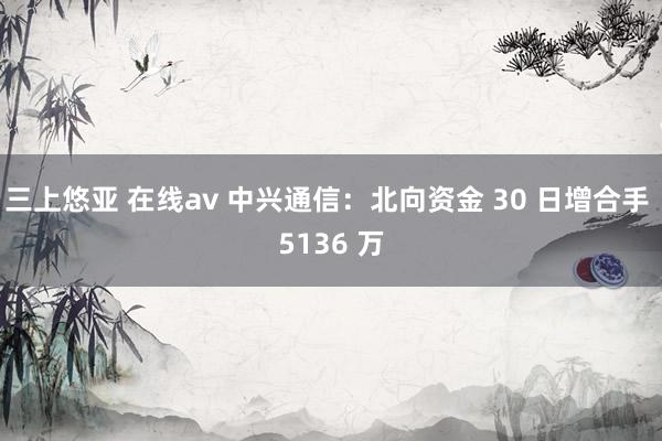 三上悠亚 在线av 中兴通信：北向资金 30 日增合手 5136 万