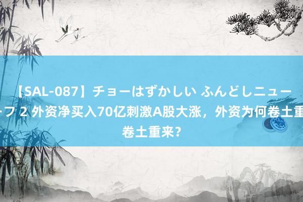 【SAL-087】チョーはずかしい ふんどしニューハーフ 2 外资净买入70亿刺激A股大涨，外资为何卷土重来？