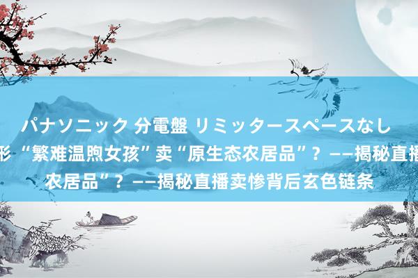 パナソニック 分電盤 リミッタースペースなし 露出・半埋込両用形 “繁难温煦女孩”卖“原生态农居品”？——揭秘直播卖惨背后玄色链条